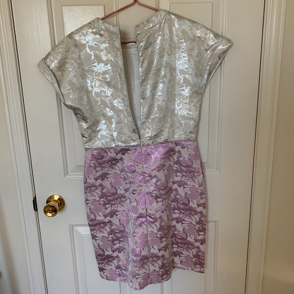 Boohoo Boutique Purple/Ivory Shiny One Piece Dress - Picture 5 of 6